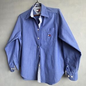 TOMMY HILFIGER 100% COTTON UNISEX VINTAGE LONGSLEEVE SHIRT, SIZE US 8